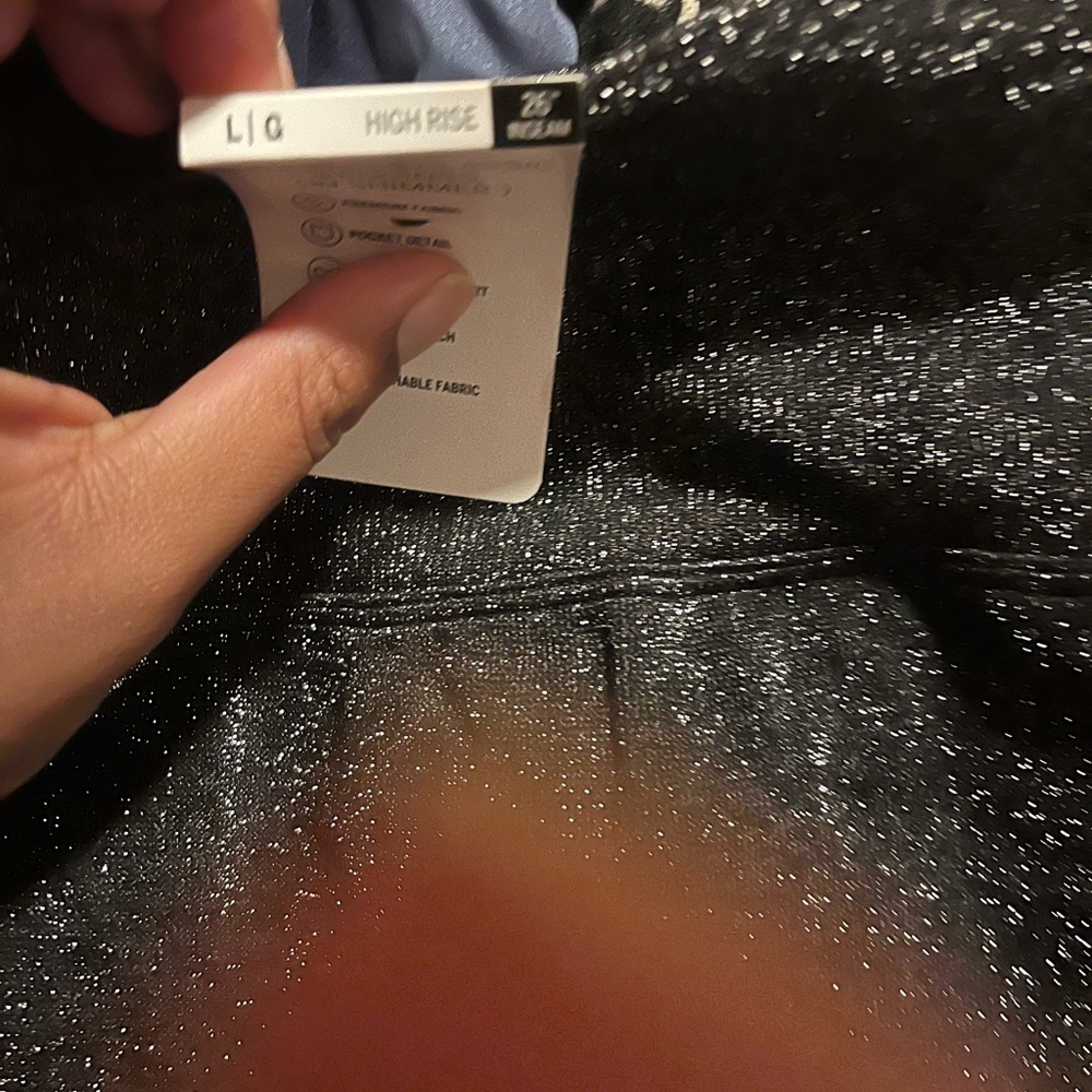 NWT VS/PINK Seamless Black Glitter Leggings - Picture 5 of 6